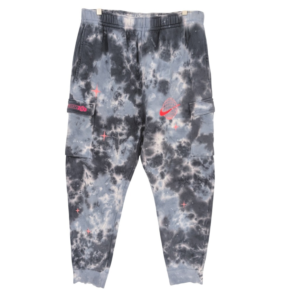 Nike NSW Spacewave Galaxy Cargo Joggers Mens XL Blue Gray Tie Dye Streetwear Gym
